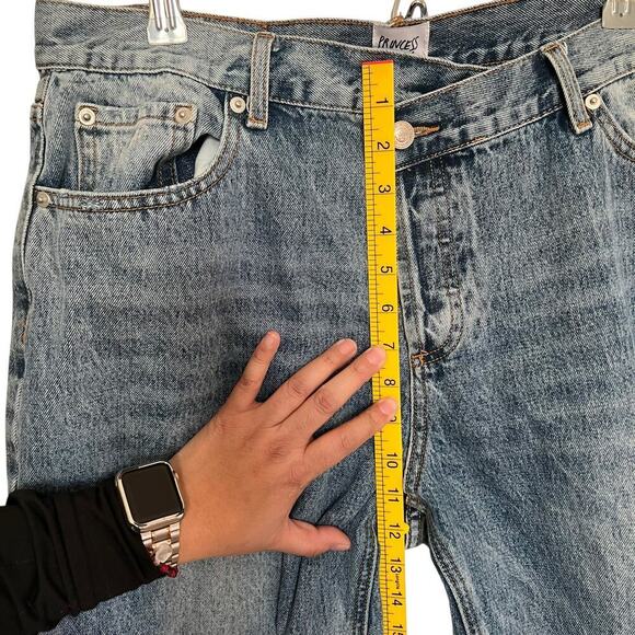 Princess Polly Asymmetrical Medium Wash Jeans Size 10 - Picture 9 of 10